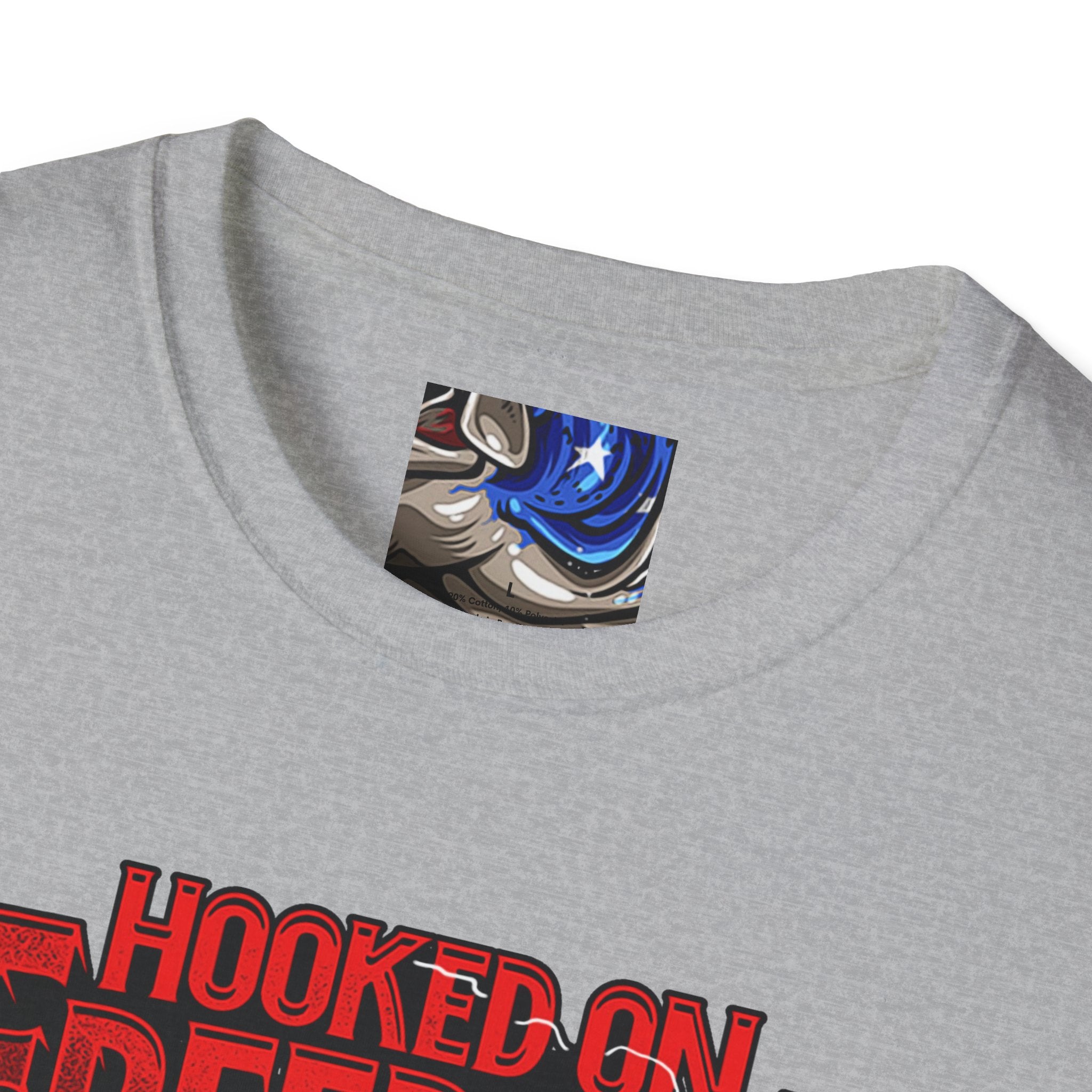 Hooked on Freedom Unisex Softstyle T-Shirt - Comfortable and Bold Graphic Tee for Outdoor Lovers