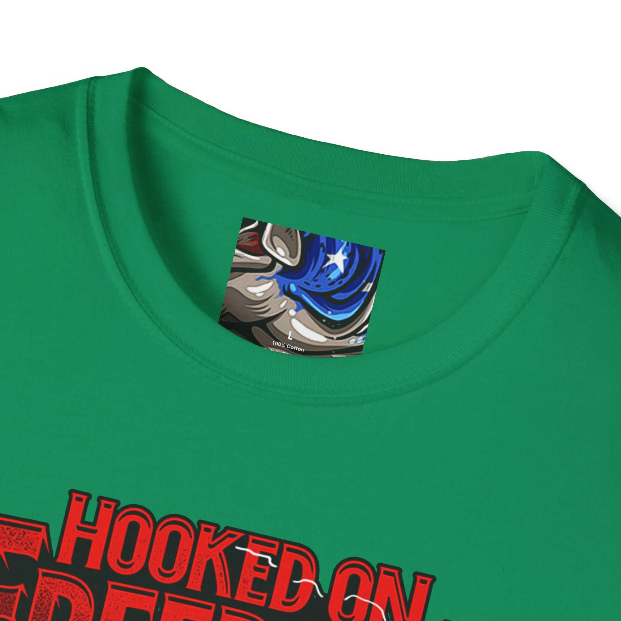 Hooked on Freedom Unisex Softstyle T-Shirt - Comfortable and Bold Graphic Tee for Outdoor Lovers