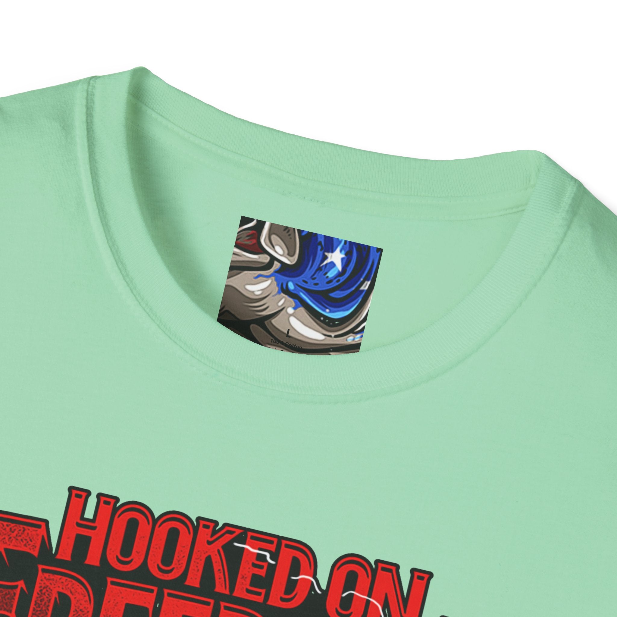 Hooked on Freedom Unisex Softstyle T-Shirt - Comfortable and Bold Graphic Tee for Outdoor Lovers