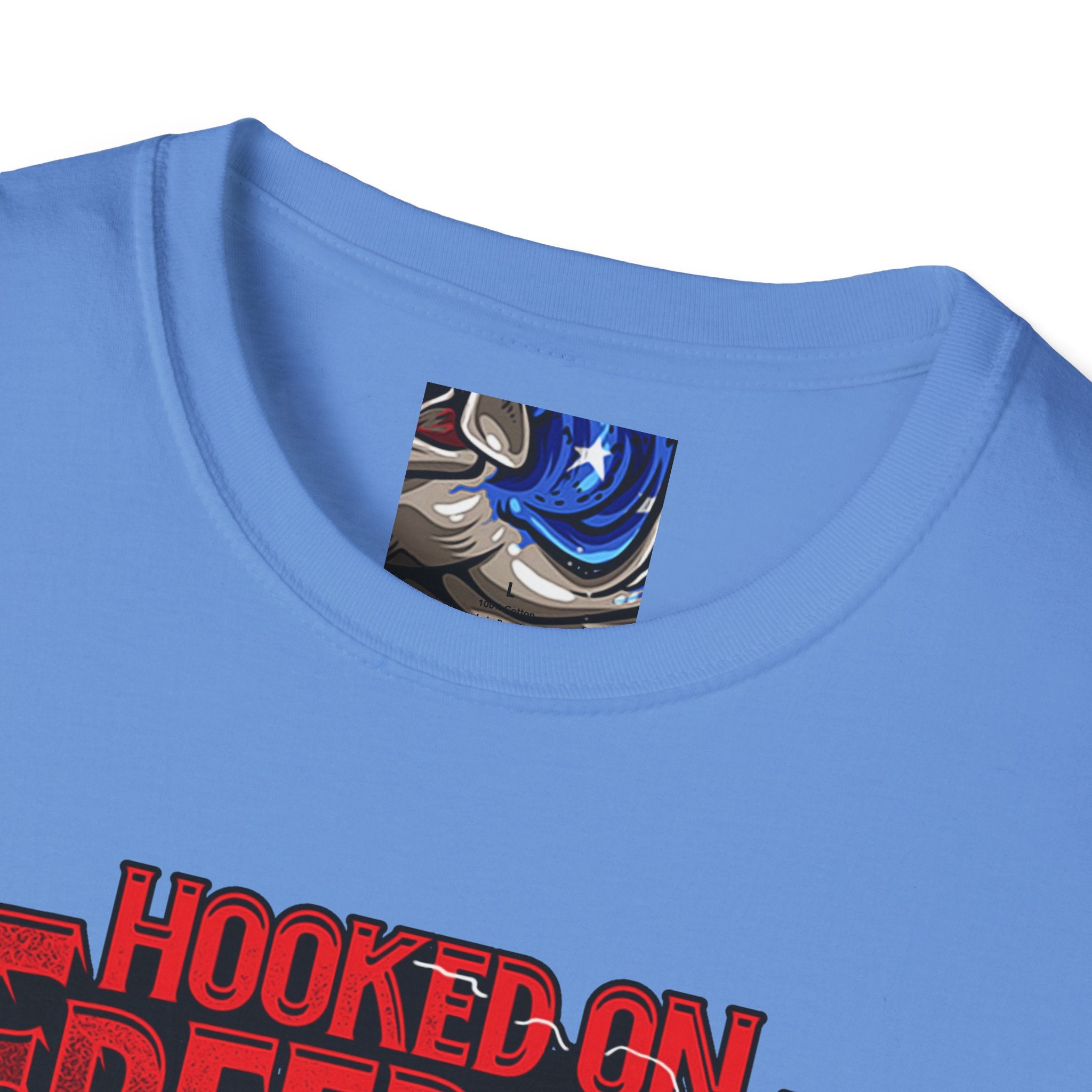 Hooked on Freedom Unisex Softstyle T-Shirt - Comfortable and Bold Graphic Tee for Outdoor Lovers